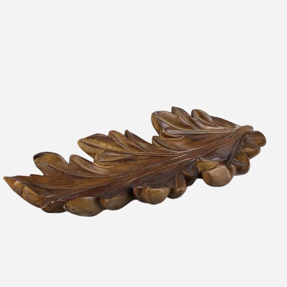 Carved Acanthus Leaf Wall Decor Architectural Accent Dark Walnut - Picture 3 of 6